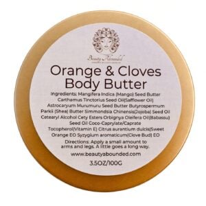 Beauty Abounded Orange & Cloves Body Butter Lid On