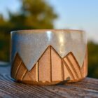 Blue Hand Carved Ceramic Shaving Bowl