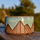 Starry Night Blue Hand Carved Ceramic Shaving Bowl
